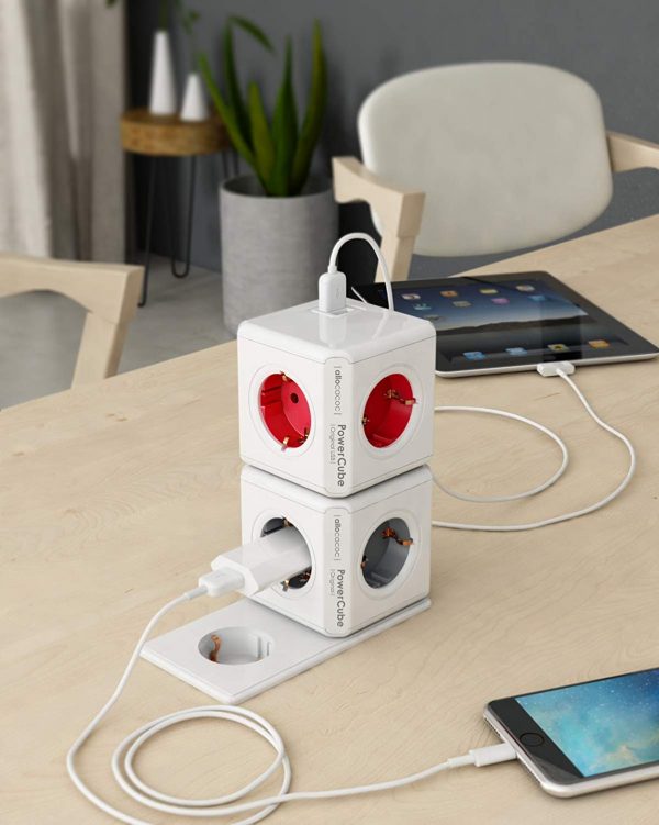 MULTIPRESA CUBO ALLOCACOC POWER CUBE USB GRIGIO - immagine 2