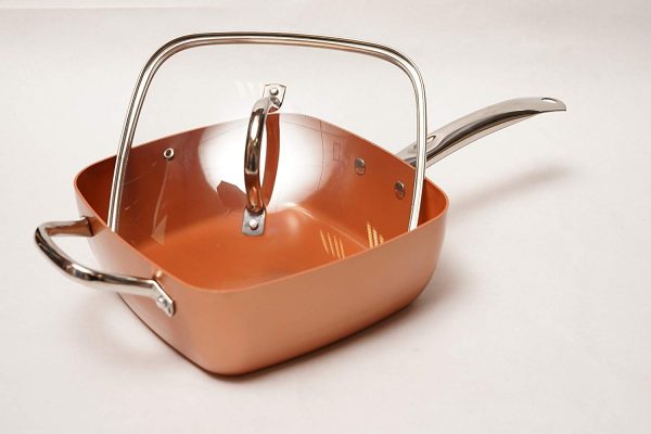 Pentola Quadrata 4 in 1 in Rame e Ceramica antiaderente - immagine 3