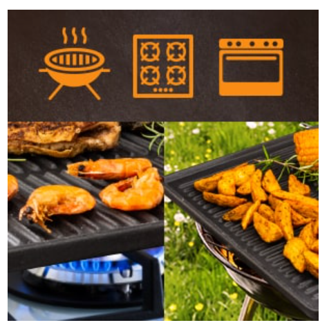 Griglia Hibachi Portatile In Ghisa - Barbecue A Carbone Da Tavolo 28 Cm - Per Campeggio E Outdoor