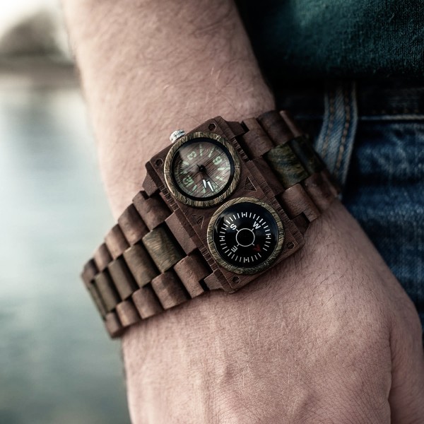 Orologio uomo in legno Green Time by Zzero Adventure In legno di Sandalo