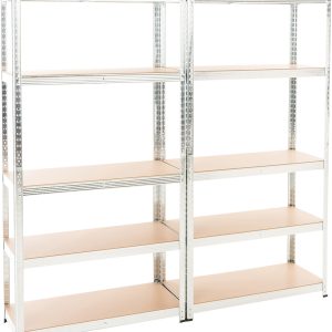 Doppio Scaffale Magazzino Alta Portata 875 kg I 2X Scaffali Robusti in Metallo Zincato 90x40x180-5 Ripiani I Scaffalatura Garage