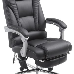 Sedia da ufficio massaggiante relax con poggiapiedi estraibile, altezza regolabile, in similpelle, ergonomica, girevole capacità maxi carico 150 kg VARI COLORI