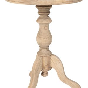 Tavolino rotondo in legno per il soggiorno Perfetto per il divano e il letto 50x50 CM I Stabile e robusto Colore natura