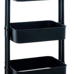 Carrello portaoggetti con Ruote Portavivande Tre Ripiani in metallo