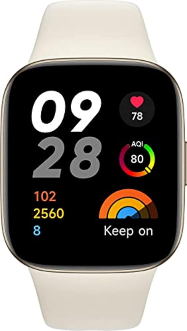 Xiaomi Redmi Watch 3, Display AMOLED HD 1.75", Telefonate Bluetooth, Monitoraggio della SpO2 e Frequenza Cardiaca, Resistenza all'Acqua 5ATM, Autonomia di 12 giorni, 121 Modalità Fitness, Beige - immagine 2