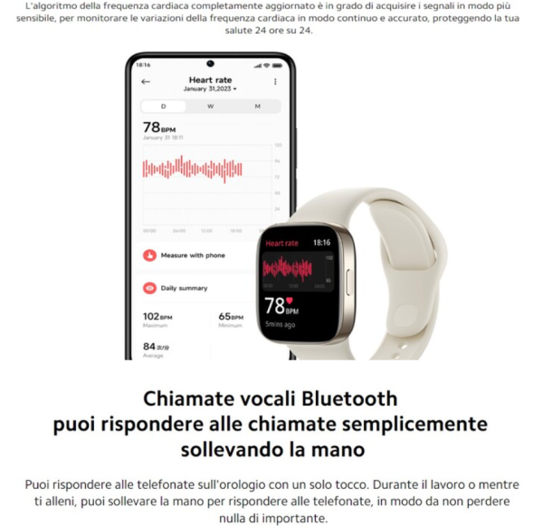 Xiaomi Redmi Watch 3, Display AMOLED HD 1.75", Telefonate Bluetooth, Monitoraggio della SpO2 e Frequenza Cardiaca, Resistenza all'Acqua 5ATM, Autonomia di 12 giorni, 121 Modalità Fitness, Beige - immagine 6